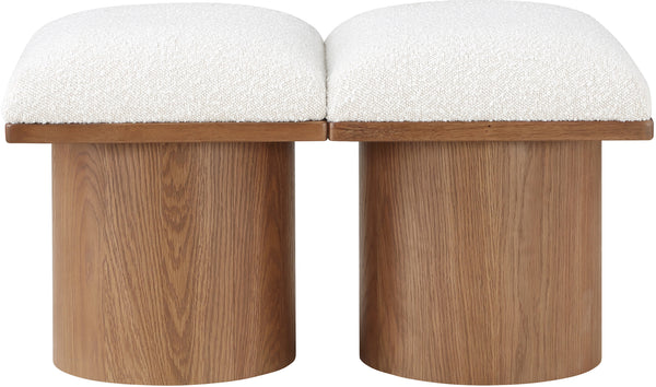 Pavilion Cream Boucle Fabric Bench 467Cream-2B Meridian Furniture