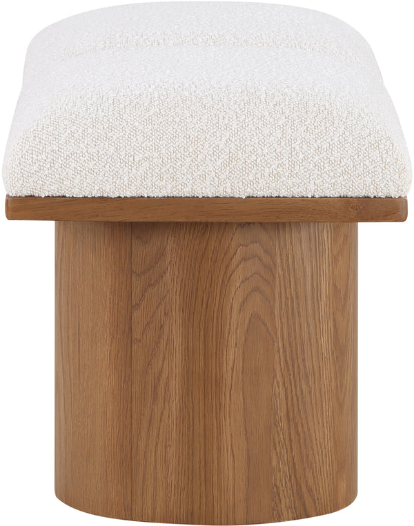 Pavilion Cream Boucle Fabric Bench 467Cream-2B Meridian Furniture