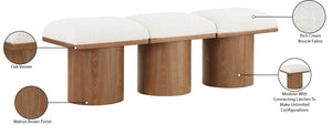 Pavilion Cream Boucle Fabric Bench 467Cream-3A Meridian Furniture