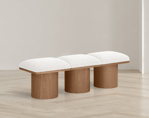 Pavilion Cream Boucle Fabric Bench 467Cream-3A Meridian Furniture