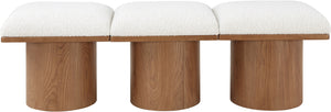 Pavilion Cream Boucle Fabric Bench 467Cream-3A Meridian Furniture