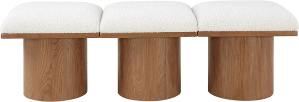 Pavilion Cream Boucle Fabric Bench 467Cream-3A Meridian Furniture