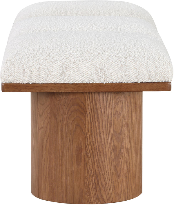 Pavilion Cream Boucle Fabric Bench 467Cream-3A Meridian Furniture