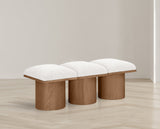 Pavilion Cream Boucle Fabric Bench 467Cream-3B Meridian Furniture