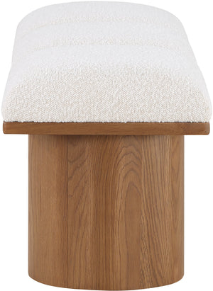 Pavilion Cream Boucle Fabric Bench 467Cream-3B Meridian Furniture