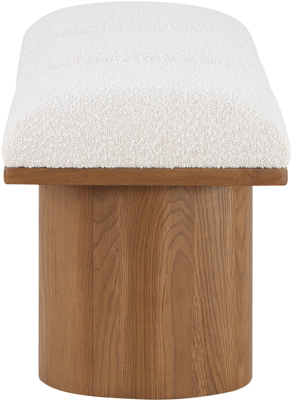 Pavilion Cream Boucle Fabric Bench 467Cream-3B Meridian Furniture
