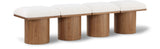 Pavilion Cream Boucle Fabric Bench 467Cream-4A Meridian Furniture