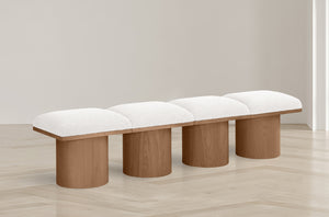 Pavilion Cream Boucle Fabric Bench 467Cream-4A Meridian Furniture