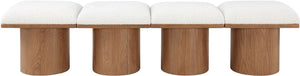 Pavilion Cream Boucle Fabric Bench 467Cream-4A Meridian Furniture