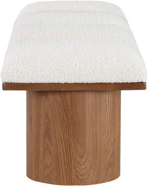 Pavilion Cream Boucle Fabric Bench 467Cream-4A Meridian Furniture