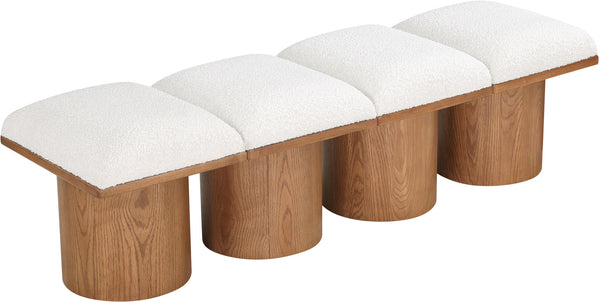 Pavilion Cream Boucle Fabric Bench 467Cream-4A Meridian Furniture