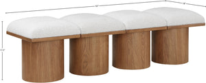 Pavilion Cream Boucle Fabric Bench 467Cream-4B Meridian Furniture