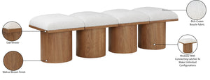 Pavilion Cream Boucle Fabric Bench 467Cream-4B Meridian Furniture