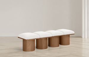 Pavilion Cream Boucle Fabric Bench 467Cream-4B Meridian Furniture