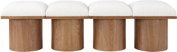 Pavilion Cream Boucle Fabric Bench 467Cream-4B Meridian Furniture