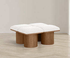 Pavilion Cream Boucle Fabric Bench 467Cream-4C Meridian Furniture