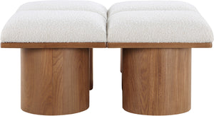 Pavilion Cream Boucle Fabric Bench 467Cream-4C Meridian Furniture