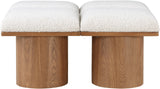 Pavilion Cream Boucle Fabric Bench 467Cream-4C Meridian Furniture