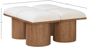 Pavilion Cream Boucle Fabric Bench 467Cream-4D Meridian Furniture