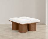 Pavilion Cream Boucle Fabric Bench 467Cream-4D Meridian Furniture