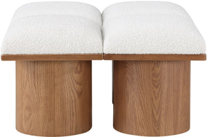 Pavilion Cream Boucle Fabric Bench 467Cream-4D Meridian Furniture