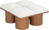 Pavilion Cream Boucle Fabric Bench 467Cream-4D Meridian Furniture