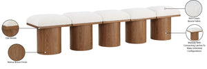 Pavilion Cream Boucle Fabric Bench 467Cream-5A Meridian Furniture