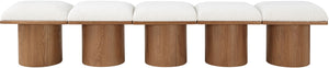 Pavilion Cream Boucle Fabric Bench 467Cream-5A Meridian Furniture