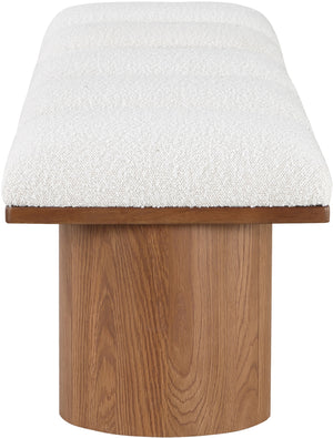 Pavilion Cream Boucle Fabric Bench 467Cream-5A Meridian Furniture