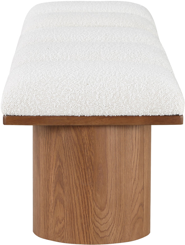 Pavilion Cream Boucle Fabric Bench 467Cream-5A Meridian Furniture