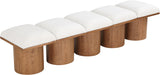Pavilion Cream Boucle Fabric Bench 467Cream-5A Meridian Furniture