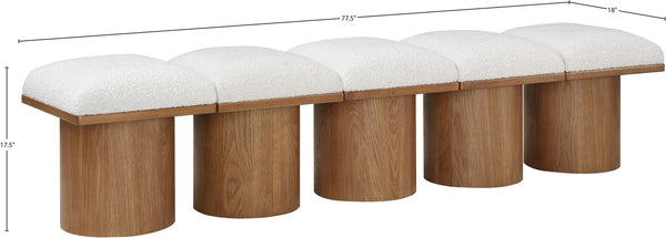 Pavilion Cream Boucle Fabric Bench 467Cream-5B Meridian Furniture