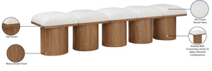 Pavilion Cream Boucle Fabric Bench 467Cream-5B Meridian Furniture