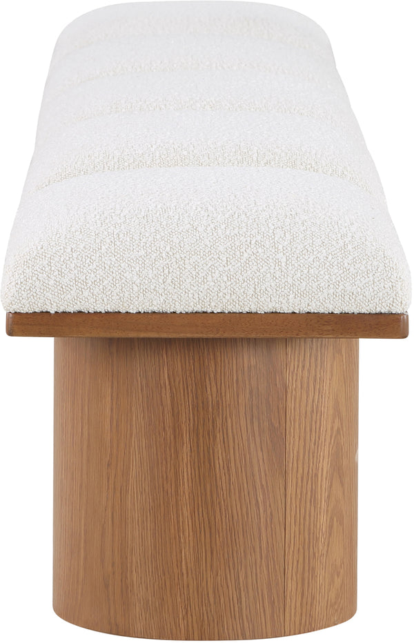 Pavilion Cream Boucle Fabric Bench 467Cream-5B Meridian Furniture