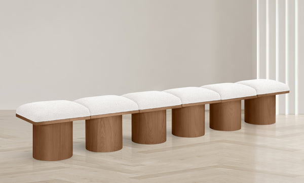 Pavilion Cream Boucle Fabric Bench 467Cream-6A Meridian Furniture