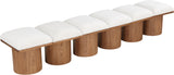 Pavilion Cream Boucle Fabric Bench 467Cream-6A Meridian Furniture
