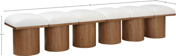 Pavilion Cream Boucle Fabric Bench 467Cream-6B Meridian Furniture