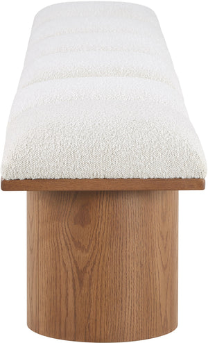 Pavilion Cream Boucle Fabric Bench 467Cream-6B Meridian Furniture