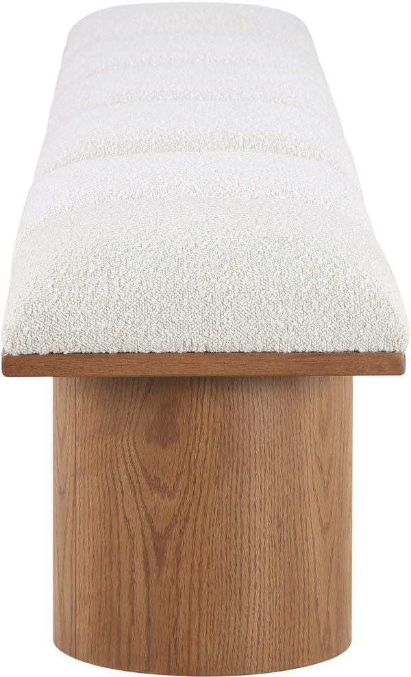 Pavilion Cream Boucle Fabric Bench 467Cream-6B Meridian Furniture