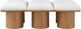 Pavilion Cream Boucle Fabric Bench 467Cream-6C Meridian Furniture