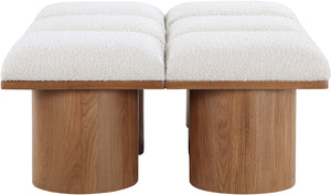 Pavilion Cream Boucle Fabric Bench 467Cream-6C Meridian Furniture