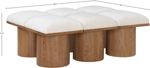 Pavilion Cream Boucle Fabric Bench 467Cream-6D Meridian Furniture