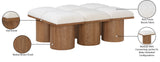Pavilion Cream Boucle Fabric Bench 467Cream-6D Meridian Furniture