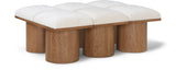 Pavilion Cream Boucle Fabric Bench 467Cream-6D Meridian Furniture
