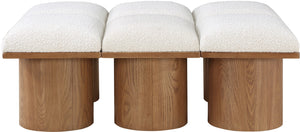 Pavilion Cream Boucle Fabric Bench 467Cream-6D Meridian Furniture