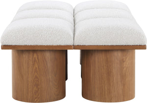 Pavilion Cream Boucle Fabric Bench 467Cream-6D Meridian Furniture