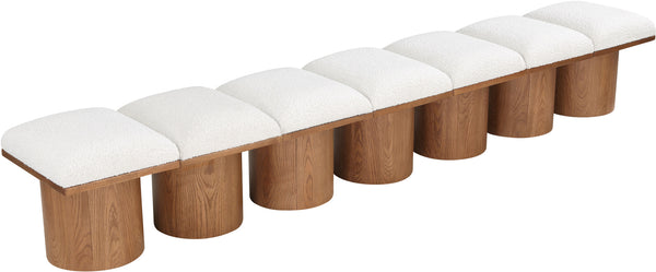 Pavilion Cream Boucle Fabric Bench 467Cream-7A Meridian Furniture