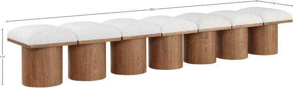 Pavilion Cream Boucle Fabric Bench 467Cream-7B Meridian Furniture