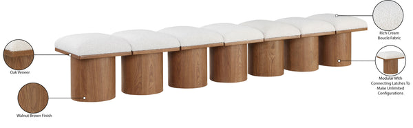 Pavilion Cream Boucle Fabric Bench 467Cream-7B Meridian Furniture