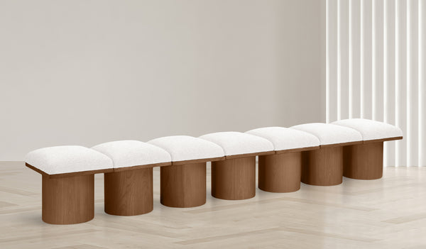 Pavilion Cream Boucle Fabric Bench 467Cream-7B Meridian Furniture